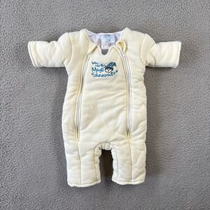 Baby Merlins Magic SleepSuit 6-9 Months Large Cream Swaddle Transition Cotton